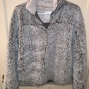 Oversized Sherpa quarter-zip